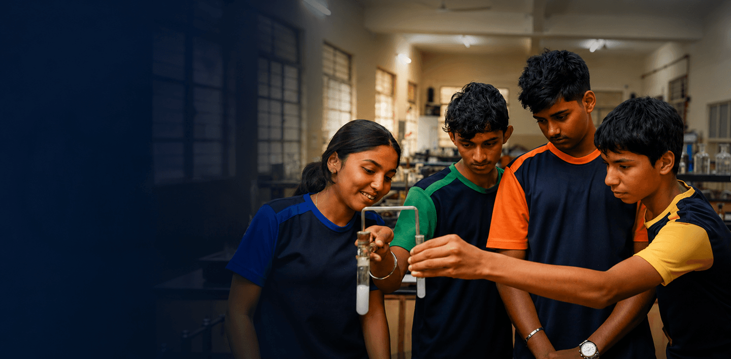 Students in science laboratory